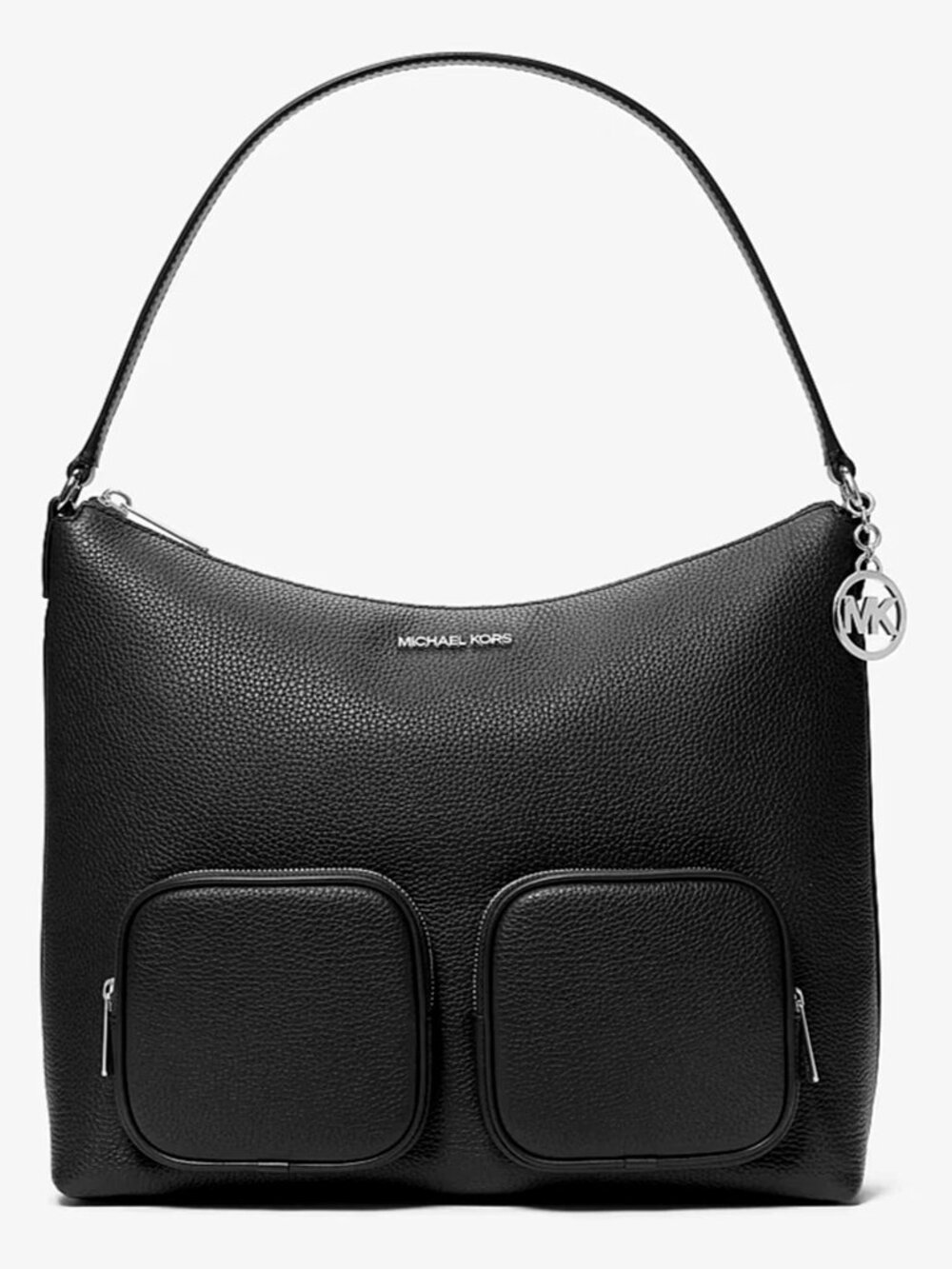 S Michael Kors Merritt Large Black Leather Cargo Shoulder Bag 35S6S0WL3L $498